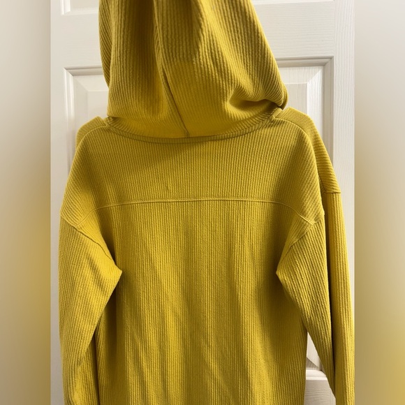 Time and Tru Mustard Yellow ribbed tunic Hoodie Sweatshirt - Picture 9 of 9